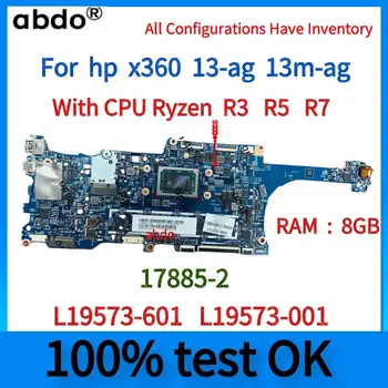 17885-2.Za hp x360 13-ag 13m-ag Prenosni Prenosni računalnik z Matično ploščo. CPU Ryzen R3 R5 R7.RAM 8g.100% celoten test.L19573-601 L19573-001