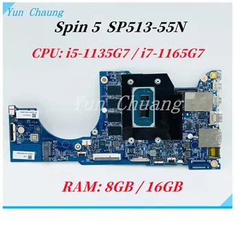 203022-1 448.0MF02.0011 Za Acer Spin 5 SP513-55N Prenosni računalnik z Matično ploščo OPOMBA.A5P11.004 Z i5-1135G7/i7-1165G7 CPU, 8GB/16GB RAM
