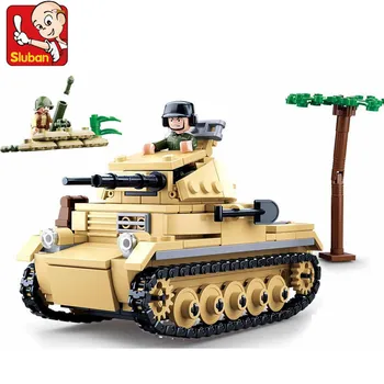 356PCS Vojaške WW2 Panzer II Tank Model gradniki Določa Vojaki Številke VOJSKE Opeke Izobraževalne Igrače za Otroke
