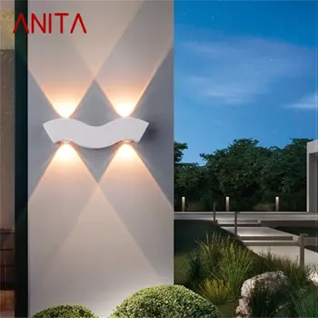 ANITA Prostem Bele Stene Luči LED Sodobnih Nepremočljiva Sconces Svetilka za Domačo Balkon Dekoracijo