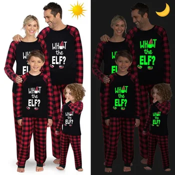 Božič Ujemanje Družino Pižamo Svetlobna Žareče, Kaj Elf Black Pižamo Set