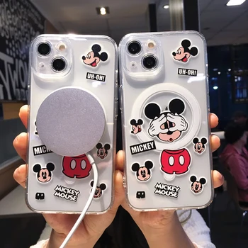 Disney Mickey Mouse Primeru Telefon iPhone 14 13 12 11 Pro Max Risanka Srčkan All Inclusive za Preprečevanje padcev, Silikonski Zaščitni Pokrov