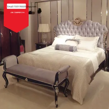 Evropski slog masivnega lesa zakonsko posteljo neo-klasični tkanine princesa posteljo vile luksuzni poročno posteljo pohištvo