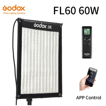 Godox FL60 60 W Prilagodljivo LED Video Luč Rollable Krpo Svetilko z Krmilnik + Daljinski upravljalnik + X-oblike Podpore in Telefon APP