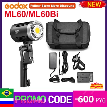 Godox ML60Bi ML60 Bi 60-VATNE Bi-Color LED Luči Tihi Način Prenosni Svetlost na Prostem LED Flash vs SL100BI