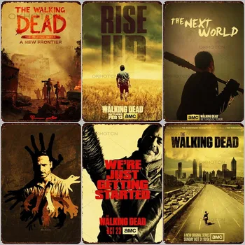 Groza Dekor Kovinski Tin Prijavite Plošče The Walking Dead Pop Ameriške Tv Serije Tin Prijavite Kovinski Plakati Človek Jama Pub Bar Prijavite Plošče