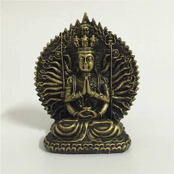 Kitajski FengShui Tisoč strani Guan Yin Kip Bude Smolo Carving Kwan Yin Buda Kiparstvo Figurice Doma Dekoracijo
