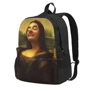 Mona Beana Potovanja Laptop Bagpack Šolske Torbe Mona Lisa Da Vinci Louvre