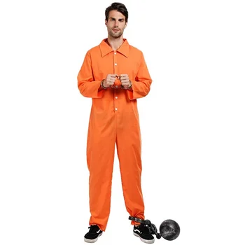 Moške Zapornika Kostum Halloween Jailbird Sostanovalec Odraslih Jumpsuit Karneval Velikonočni Purim Fancy Oblačenja