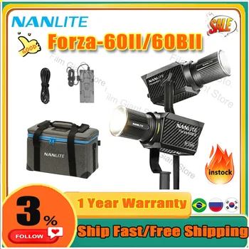 Nanlite Nanguang Forza-60II 5600K Forza-60B II Bi-color 2700-6500K LED Bliskavico Svetlobo na Prostem COB Bliskavica Stroboskopske svetilke