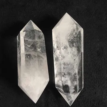 Naravni jasno quartz crystal dvojno teminated točk zdravljenje kristalno palico za prodajo MJP