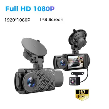 Novo 3 Objektiv HD 1080P Dash Cam 140 Stopnja širokokotni Avtomobilskih Podatkov Diktafon Spredaj/Zadaj Kamere 24H Parkirni Kamere Zaslon