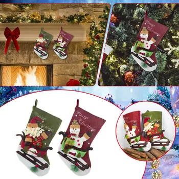 Novo Leto Naselitve Božič Vrečo Božič Darilo Candy Bag Noel Božič Okraski Za Dom Navidad Nogavica Božično Drevo Decor #t2g
