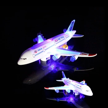 Otroci Letala Airbus Avtopilot Flash Zvok Letala Glasbe Razsvetljavo Igrače, Električni Letalo Igrača za Otroke Darilo