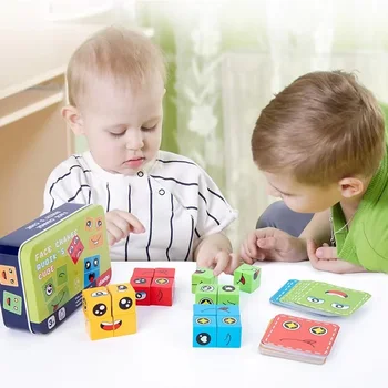 Otrok Stavbe, Bloki Bitka Igrače Obraz-Spreminjanje Kocka Starš-Otrok Interakcije Družabne Igre Otroke, Zgodnje Izobraževanje Puzzle Igre