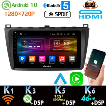 PX6 Android 10.0 1280*72P Avto Radio, GPS Igralec Za Mazda 6 Mazda6 II Ultra 360 Kamera, HDMI Vodja Enote CarPlay SPDIF auto 4G LTE
