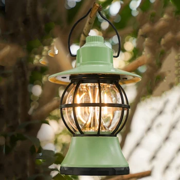 Polnilna Svetilka za Kampiranje Prenosni Retro LED Luč Letnik Šotor Razsvetljava Dekoracija Nepremočljiva Prostem Vrtna Ulica Pot Travnik