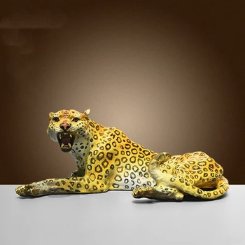 Povzetek Medenina Leopard Kip Geometrijo Wildlife Leopard Kip Živalskega Kiparstvo Sodobno Domačo Pisarno Okras, Darila, Obrti