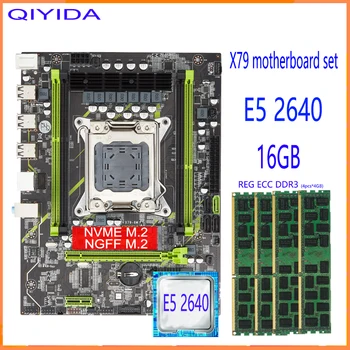 Qiyida Xeon E5 2640 CPU LGA2011 Glavnik 4pcs * 4 GB = 16 GB Pomnilnika DDR3 PC3 10600R 1333 X79 matični plošči Nastavite Z