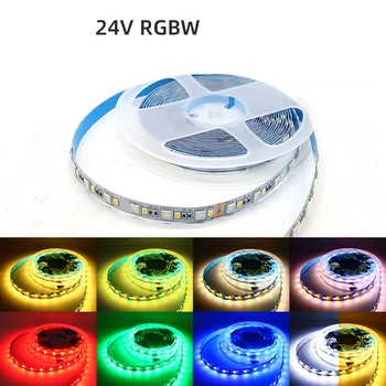 RGBW LED Trak 24v Pisane Mehko Prilagodljiv Trak 120 led/m 5050 RGB+2835 Beli Dom Trgovina Steni v Ozadju Linearni Svetlobe Dekoracijo