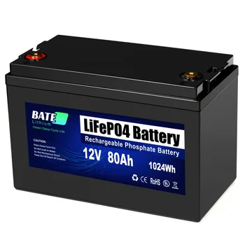 Shranjevanje energije LiFEPO4 Baterija 12V 80AH Globoko Cikel Litij-Ionske Baterije, ki 250AH Baterija