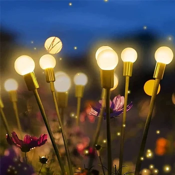 Sončne Firefly Lahka Nepremočljiva Prostem Led Vrt, Travnik Lučka Swing Z Vetrom Sončno Svetlobo Napaja Krajine Dvorišče Teras Dekoracijo