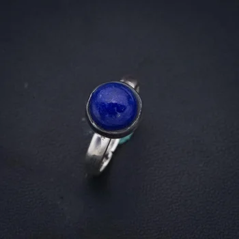 StarGems Naravnih Lapis Lazuli Ročno 925 Sterling Srebrni Prstan 5 F1797