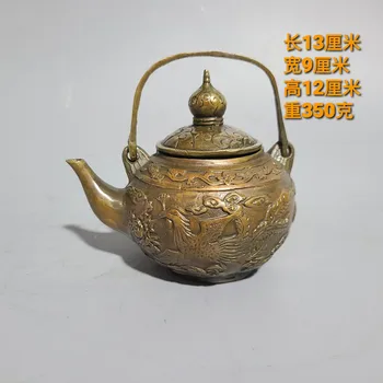 Starinsko debelo bronasto obrti bronasti zmaj in feniks bakreni lonec čajnik