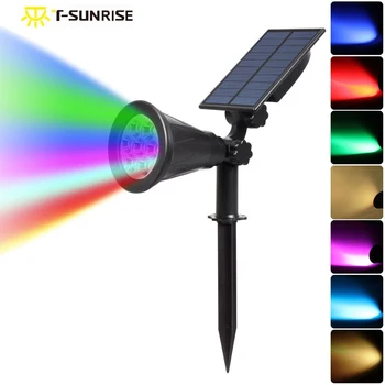 T-SUN, 7 LED Auto Color-Spreminjanje Sončne Pozornosti Zunanja Razsvetljava Solar Powered Varnosti Krajine Stenske Luči za na Prostem Vrt