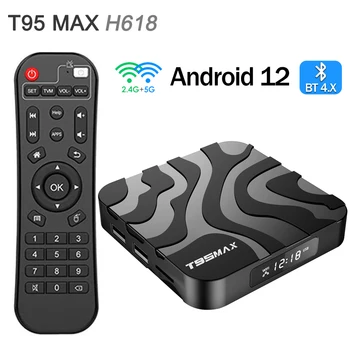T95 MAX H618 Smart TV BOX Android 12 H618 Quadcore 6K HD 2.4 G&5G Dvojno Wifi 16GB 2GB Set Top BOX 1GB, 8GB Media Player Hitro Polje