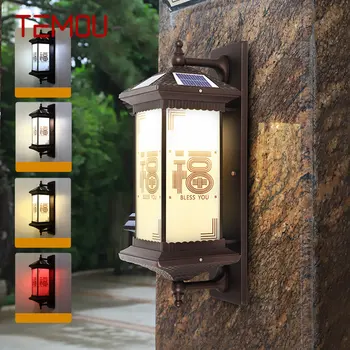 TEMOU na Prostem Sončne Stene Lučka Ustvarjalnost Kitajski Rov Svetlobe LED Vodotesen IP65 za Dom Vila Balkon, Dvorišče