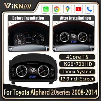 ViKNAV 12.3 palca Za Toyota Alphard 20series 2008-2014 avto instrument grozd zamenjava linux digitalni merilnik zaslon