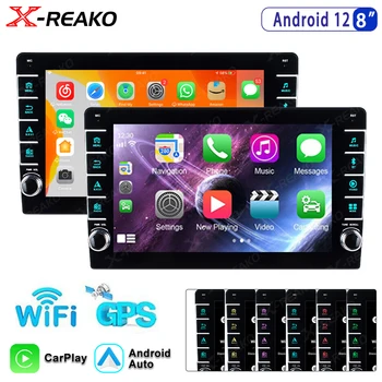 X-REAKO 2Din 8Inch Avto Radio Multimedijski Predvajalnik Carplay Android Auto Mirror Link FM AM sprejemnik Bluetooth Podporo Pogled od Zadaj Kamero
