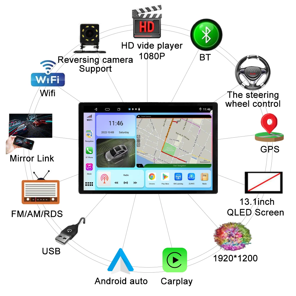 13.1 palčni avtoradia Za KIA FORTE 2018 Avto DVD GPS Navigacija Stereo Carplay 2 Din Centralne Večpredstavnostna Android Auto . ' - ' . 3