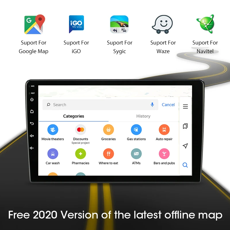 JMCQ Android 10.0 2GB+32GB Avto Radio Multimidia Video Predvajalnik Navigacija GPS Za Haval Great Wall Hover H5 H3 2011-2016 2 din dvd . ' - ' . 2