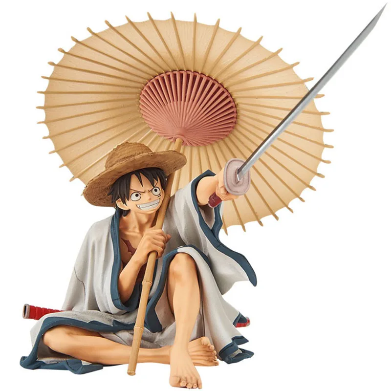 14 cm Enem Kosu Monkey D. Luffy Kimono Dežnik PVC Anime Dejanje Slika Lutka Figma Zbirateljske Okraski Model Igrača za Fante Darila . ' - ' . 4