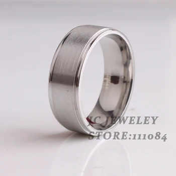 poročni prstani Široko 8 mm iver brušena trak obroči iz Nerjavečega Jekla 316L prst prstan za moške nakit trgovini